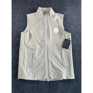 G/FORE Mens Golf Vest Stone Beige Full Zip Performance Size M NEW